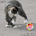 thumbnail image 4 of Colourful Cat Ball, Handmade Plush Bouncy Ball and Bark Interactive Toy for Cats Kittens Training, 4 of 9