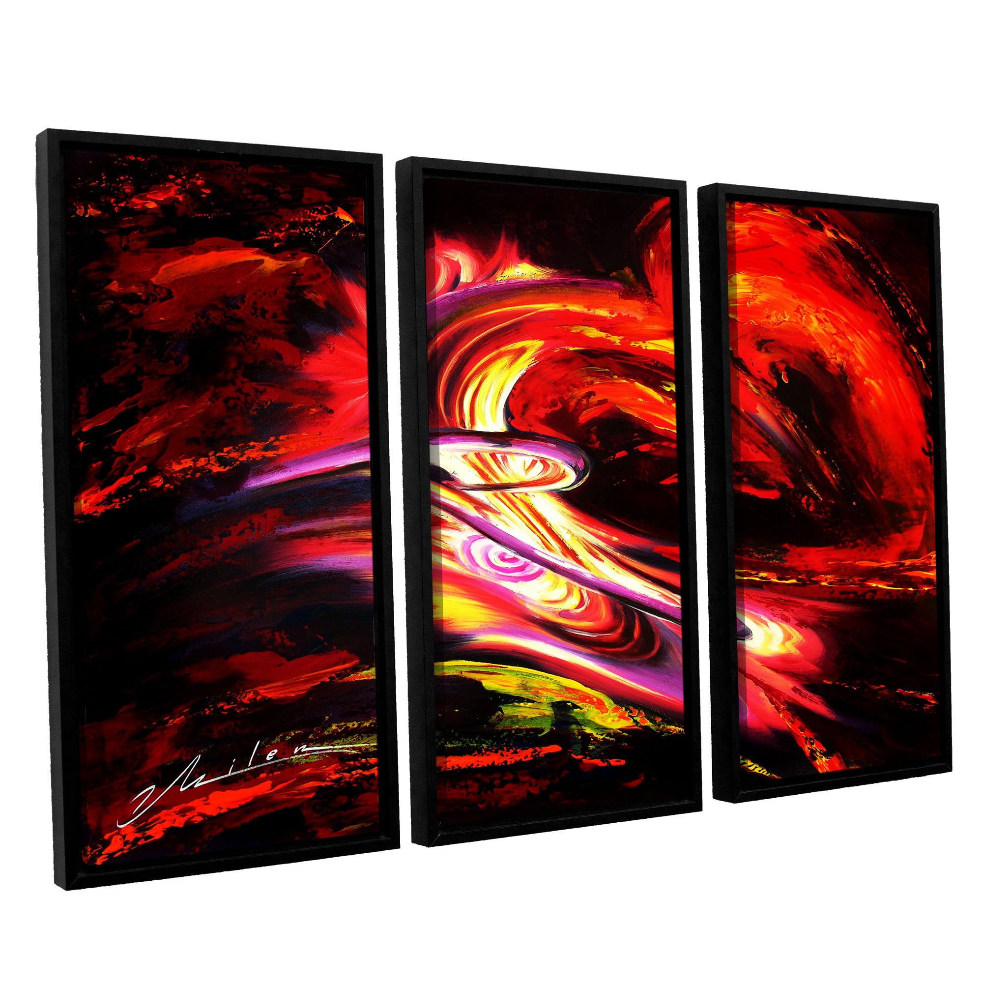 ArtWall Milen Tod "Flair" 3-Piece Floater Framed Canvas Set