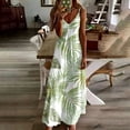 thumbnail image 7 of Womens Summer Beach Dresses Spaghetti Strap Vacation Cami Dress Sleeveless Aline Maxi Sundress Army Green, S, 7 of 7