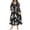 Black Flower, variant on Women's Plus Size Dress Fall Long Sleeve V Neck Maxi Dress Casual Flowy Spring Autumn Dresses Long Dresses With Pockets Floral/Plaid/Solid XL-5XL (14W-28W)