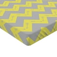 thumbnail image 2 of Ambesonne Chevron Fitted Sheet, Tribal, Twin XL Size, Yellow Pale Grey, 2 of 3