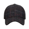 thumbnail image 4 of Mens Baseball Caps Plaid Print Adjustable Unisex Hat Fall Winter Seasons Running Workouts Outdoor Sports Black One Size, 4 of 5