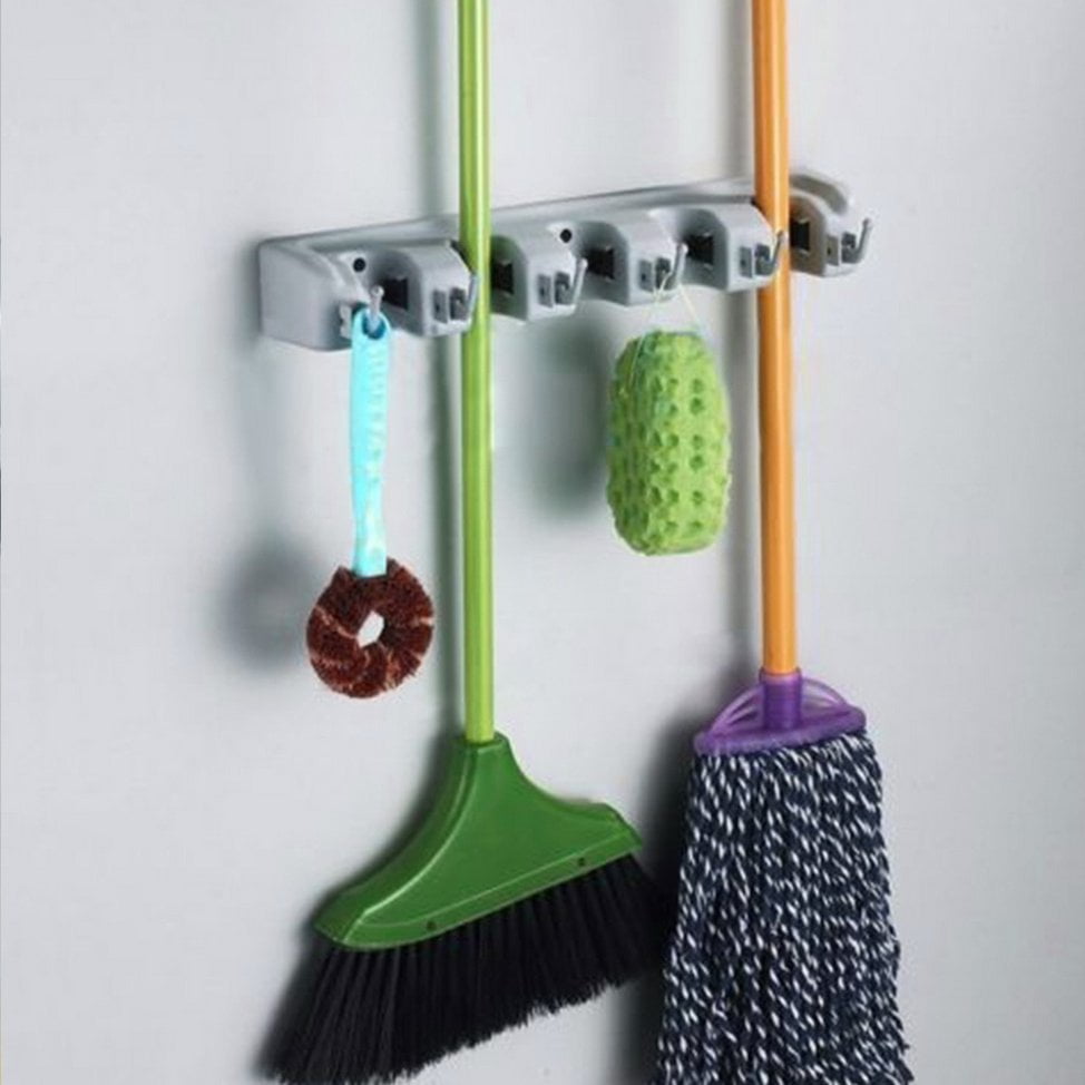Abs Plastic Multifunctional Mop Rack Mop Organizer Kitchen Organizer