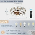 thumbnail image 5 of Aukfa 20" Caged Ceiling Fans with Lights and Remote, Low Profile Bladeless Caged Fan with 6 Speeds and Timing, White, 5 of 8