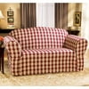 Home Trends Brighton Check Loveseat and Sofa Slipcover, Red