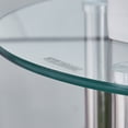 thumbnail image 3 of Ansley&HosHo End Table Side Table 2-Tier Nightstand Storage Shelves Chrome Finish with Glass Top Round Cube Furniture Home Living Room Clear, 3 of 5