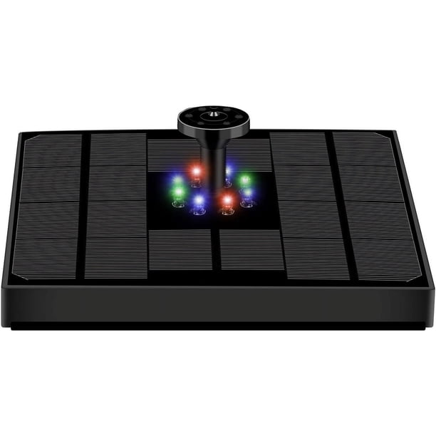 Fuente de agua solar, filtro de seguridad para un flujo ininterrumpido, fuente para exteriores con aplicación en múltiples escenas, cable de alimentación flexible y diseño antideriva, panel de vidrio