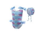 thumbnail image 1 of Luvoko Toddler Baby Girls Swimsuit Cartoon Pattern Printing Swimsuit Cute Fish Scale Slice Swimming Suit Girls Penguin Print Ruffle Girls Swimsuit Size 16 Toddler Bathing Suit Surf Girl Guard Two, 1 of 8