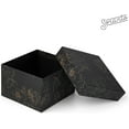 thumbnail image 6 of Sorarto Square Gift Boxes with Lids 4pc Set | Black Gold Floral Nesting Gift Boxes for Presents Birthday Wedding Bridesmaid Christmas, 6 of 9