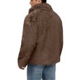 thumbnail image 5 of Men's Faux Jackets Winter Thicken Warm Luxury Overcoat Coats Long Sleeves Zipper Jacket Outerwear, Elegant and Warm for Formal and Casual Occasions,Khaki,L, 5 of 5