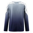 thumbnail image 5 of Plus Size Tops for Women Long Sleeve Lace Cutout Tee Shirts Crewneck Pullover Casual Slim Fitness Blouse Dark Blue XL, 5 of 5