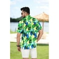 thumbnail image 4 of LA LEELA Mens Hawaiian Shirts Short Sleeve Button Down Shirt Men's Tropical Shirts Casual Holiday Summer Party Caribbean Shirts for Men Funny L Green, Leaves, 4 of 5