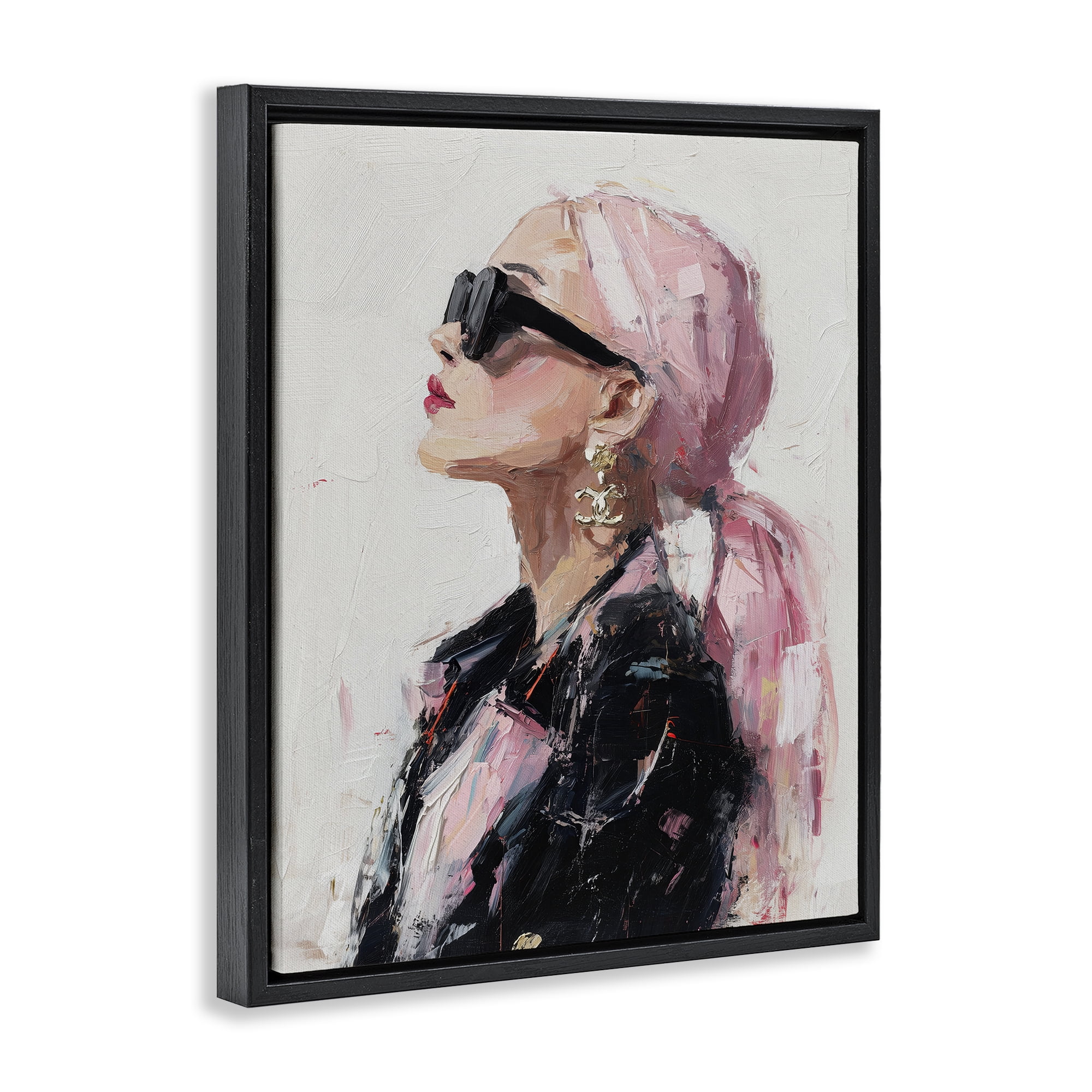 Stupell Industries Pink Daydream Impression Black Framed Floater Canvas Wall Art, design by Svetlana Aleynikova