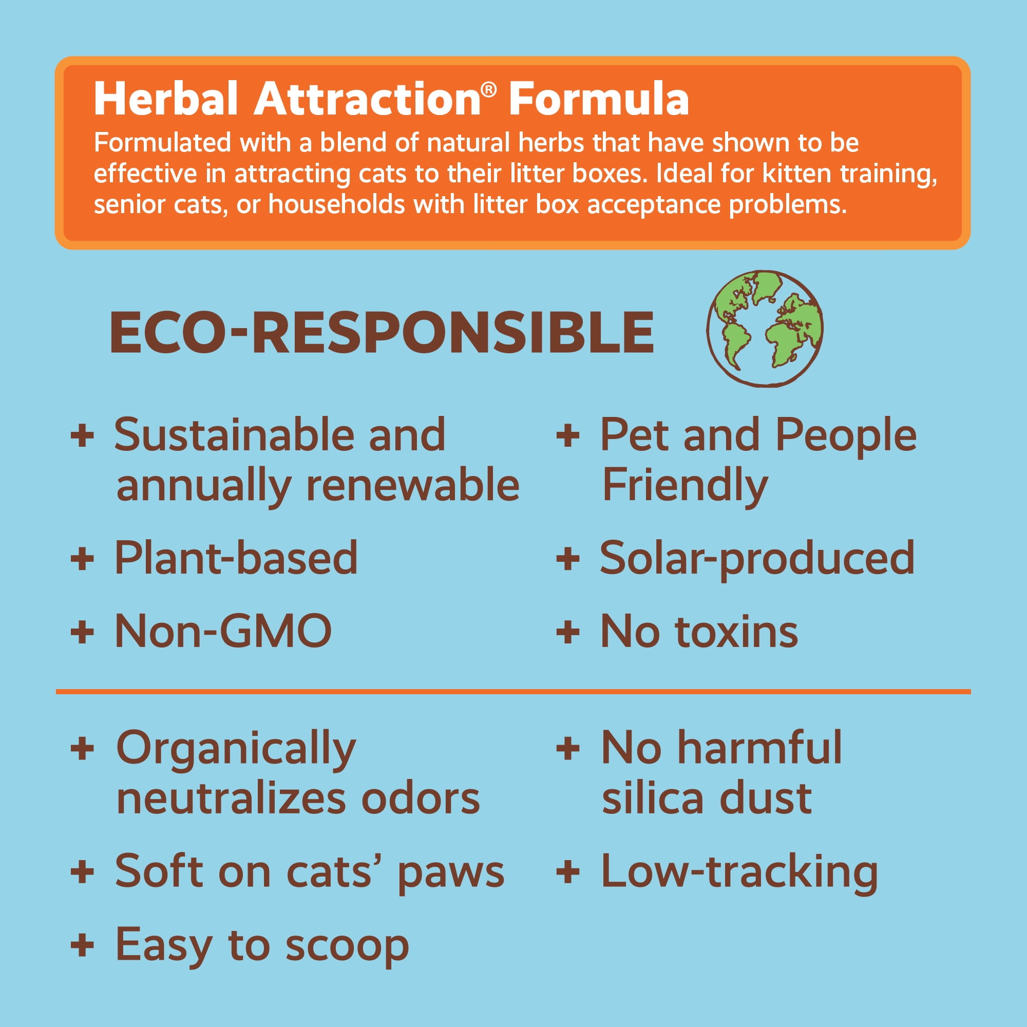 Naturally Fresh Herbal Attraction Cat Litter - Eco-Friendly Odor Control, 14 lb Bag