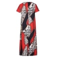thumbnail image 5 of Sakmal Loose Fit Dresses for Women Graphic Comfy Red Comfort Fit Short Sleeve Long Shift Dress, 5 of 6