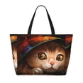thumbnail image 2 of Kdxio Animal Cat Pattern Large Capacity Beach Travel Bag with Zipper Multiple Pockets Foldable Waterproof Tote for Pool Gym Camping Travel, 2 of 7