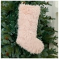thumbnail image 4 of MOQIN Christmas Stockings, 19 Inches Large Plush Faux Fur Christmas Stockings for Family, Hanging Ornaments for Xmas Tree, Home Decor, Fireplace Decorations(White,Pink), 4 of 4
