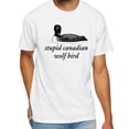 thumbnail image 2 of Stupid Canadian Wolf Bird Hockey Romance T-Shirt – Funny Hockey Fan Graphic Tee, 2 of 5