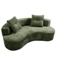 thumbnail image 4 of DEALTOPS 80" Curved Boucle Floor Sofa, 3-Seater Boneless Cloud Couch with 2 Pillows, No Assembly, Green, 4 of 7