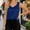 Navy, variant on Women'S Tanks Camis Fashionable Casual Solid Color Neck Sleeveless Top Navy S