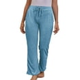 thumbnail image 1 of Innerwin Bottoms Solid Color Ladies Yoga Pants Sport Elastic Waist Tummy Control Trousers Light Blue L, 1 of 2