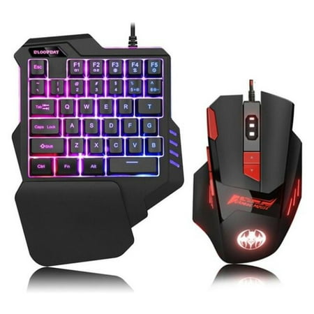 One Handed Keyboard, One-Handed Mechanical Gaming Keyboard RGB LED Backlit Portable Mini Gaming Keypad for LOL/PUBG/WOW/Dota/OW/FPS