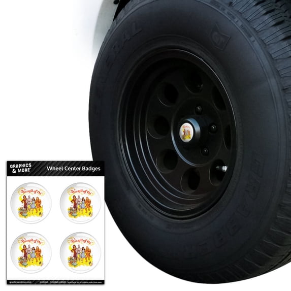 The Wizard of Oz Yellow Brick Road Tire Wheel Center Cap Resin-Topped Badges Stickers