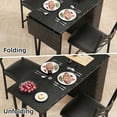 thumbnail image 5 of Huisuilinss 3 Piece Expandable Kitchen Table And Chairs Set For 2 Wooden Counter Height Dining Table Set With Storage Shelves Upholstered Chairs For Small Space Apartment, 5 of 10