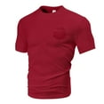 thumbnail image 4 of Curuila Mens T Shirt Casual Loose Fit Breathable Pocket Short Sleeve Crew Neck Solid Color Summer Tops Red Size 3Xl, 4 of 5