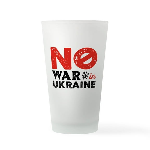 CafePress - No War In Ukraine - Pint Glass, Drinking Glass, 16 oz. CafePress