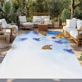 thumbnail image 2 of Blue Ombre Floral Outdoor Rug for Patio/Deck/Porch, Non-Slip Large Area Rug 4 x 6 Ft, Spring Flowers Modern Art Indoor Outdoor Rugs Washable Area Rugs, Reversible Camping Rug Carpet Runner, 2 of 8