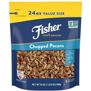 Fisher Chef's Naturals Gluten Free, No Preservatives, Non-GMO Chopped Pecans, 24 oz Bag