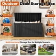 thumbnail image 3 of Nihsuao 80 Gallon Wood-grain Resin Deck Box, Lockable Weatherproof Outdoor Storage Bin for Patio Cushions, Garden Tools, and Backyard Use(Black), 3 of 7
