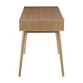 Pebble Double Desk Modern Desk with White Drawers and Natural Wood