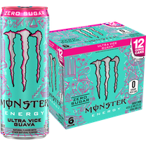 Monster Ultra Vice Guava, Sugar Free Energy Drink, 12 fl oz, 6 Pack
