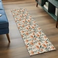 thumbnail image 4 of Orange Flowers Runner Rugs 2x6 ft Daisies Abstract Linen Texture Washable Hallway Rugs Non-Slip Floor Mats Absorbent Carpet Bedside Runners for Bedroom Kitchen Bathroom Laundry Room, 4 of 9