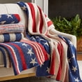 thumbnail image 5 of Lanwood Home Americana summer Knitted Throw Blanket, USA American Flag Oversize Throw, Abstract Stripe, 5 of 5