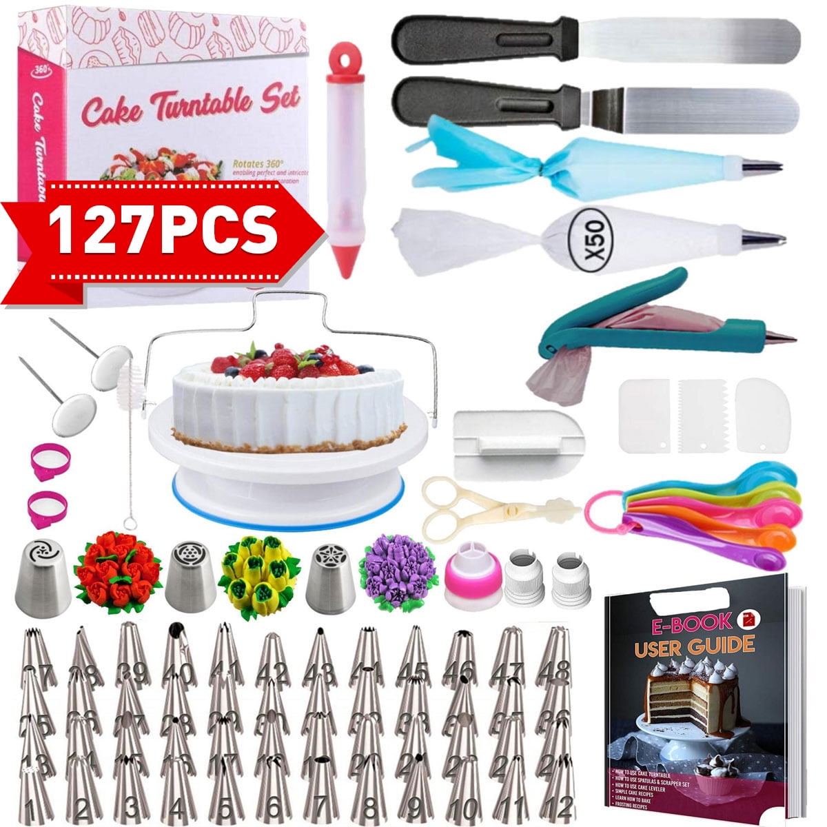83 Pcs Baking Supplies Kit DIY Cake Cupcake Decorating Icing tips Set Tools 