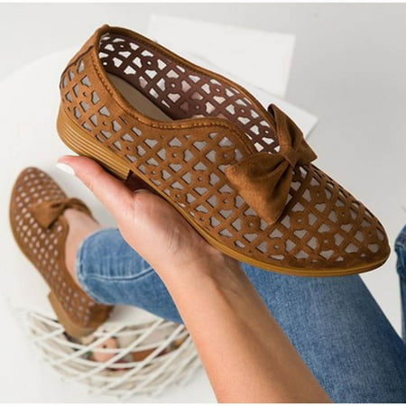 

Lilgiuy Summer New Personality Casual Hollow Bow Women s Hole Single Shoes