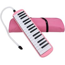 32 Keys Melodica Piano Musical Instrument for Beginner Gift with Carrying Bag (pink)