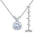 thumbnail image 3 of 18K Yellow Gold Round Bezel-set Solitaire Moissanite Pendant Necklace (3ct TGW, 9.5mm, G-H Color) 16 to 18-inch by Diamond Wish, 3 of 4