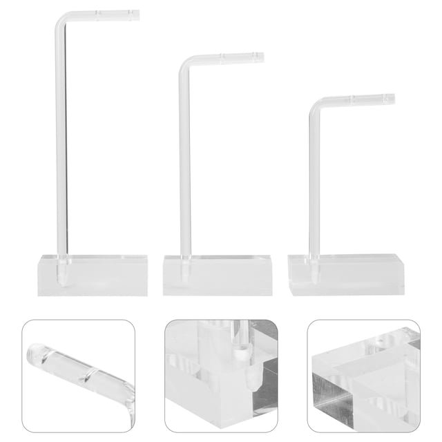 AURARMLET 3Ud Expositor Acrílico Transparente Para Pendientes Soporte Estético Y Resistente