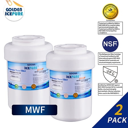 Ge Refrigerator Water GE SmartWater MWF MWFP Kenmore 46 9991 Replacement Refrigerator Water Filter By GOLDEN ICEPURE 2 Pack ()
