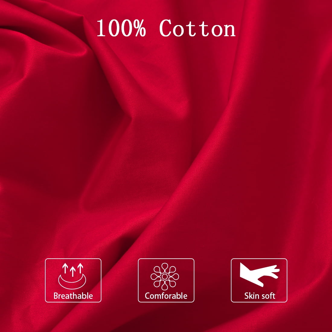 Unique Bargains Cotton Zippered Body Pillowcase Pillow Cover Red 20" x 72"