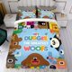 thumbnail image 4 of ¡Hola, Duggee! Conjunto de sábanas temático, trío de piezas, cómodo y amigable con la piel, diseño único, regalo de decoración para el hogar para familiares, amigos y fans,173cm *218cm, 4 of 6