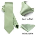 thumbnail image 3 of Ties for Men Formal Business Tie Solid Houndstooth Necktie with Pocket Square Set for Wedding Party, 3 of 6