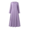 thumbnail image 5 of DTBPRQ Women's Cotton Fall Dress Long Sleeve Loose Plain Maxi Dresses Casual Long Dresses with Pockets, 5 of 5