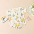 2DXuixsh Baby Clothes Baby Boy Girl Floral Short Sleeve Romper Bodysuit