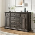 thumbnail image 5 of EnHomee 6 Drawers Dresser with Barn Door,Wooden Dresser for Bedroom,Rustic Chest of Drawers for Living Room Entryway Hallway,47.2" Wx33.5 H x15.7 D,Dark Rustic Oak, 5 of 8