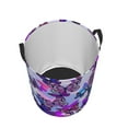 thumbnail image 3 of Balery Flying Butterflies Round Laundry Basket with Handles Waterproof Freestanding Laundry Hamper for Clothes Toys in the Dorm and Family-Medium, 3 of 8